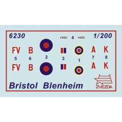 1:200 Сборная модель Самолет Брит. бомбардировщик "Бристол Блэнхейм IV"