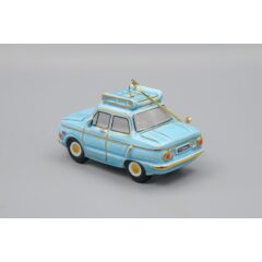 Елочная игрушка "Запорожец с багажником" голубой