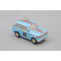 Ёлочная игрушка "Нива" спортивная голубая с красными полосками