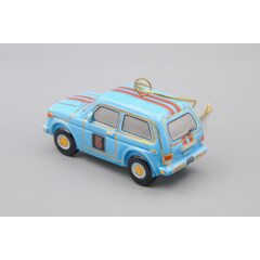 Ёлочная игрушка "Нива" спортивная голубая с красными полосками