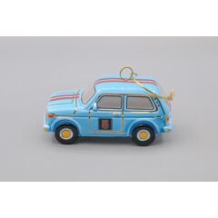 Ёлочная игрушка "Нива" спортивная голубая с красными полосками