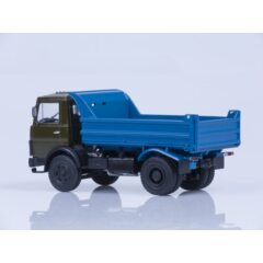1:43 Масштабная модель МАЗ-5551 самосвал (ранняя кабина, хаки-синий), 1988 г. /металл. рама, откидывающаяся кабина/