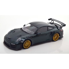 1:18 Масштабная модель Porsche 911 (991 II) GT2 RS Weissach Package - 2018 (British racing green / golden rims)