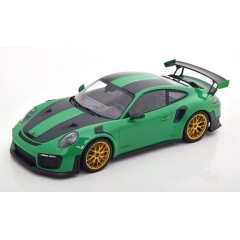 1:18 Масштабная модель Porsche 911 (991 II) GT2 RS Weissach Package - 2018 (viper green / golden rims)