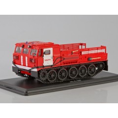 1:43 Масштабная модель Артиллерийский гусеничный тягач АТС-59Г, пожарный г. Тольятти