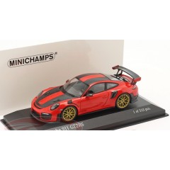 1:43 Масштабная модель Porsche 911 (991 II) GT2 RS Weissach-Paket - 2018 (indian red / golden rims)