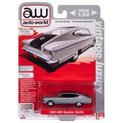 1:64 Масштабная модель Auto World 1965 AMC Rambler Marlin Silver Metallic