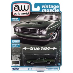 1:64 Масштабная модель Auto World Premium 1973 Ford Mustang Mach 1 Ivy Bronze Green