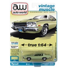 1:64 Масштабная модель Auto World Premium 1973 Plymouth Road Runner 440 Mist Green