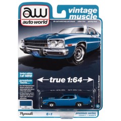 1:64 Масштабная модель Auto World Premium 1973 Plymouth Road Runner Basin Street Blue