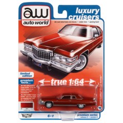 1:64 Масштабная модель Auto World 1975 Cadillac Coupe DeVille Firethorn Red