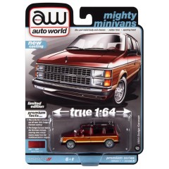 1:64 Масштабная модель Auto World 1984 Dodge Caravan Van Garnet Red Pearl Metallic