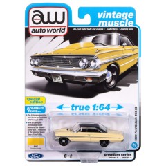 1:64 Масштабная модель Auto World 1964 Ford Galaxie 500XL Sunshine Yellow