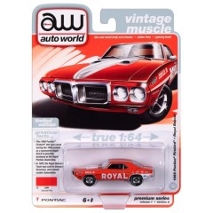1:64 Масштабная модель Auto World 1969 Pontiac Firebird Royal Bobcat Carousel Red with White