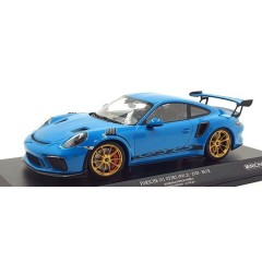1:18 Масштабная модель Porsche GT3RS (991.2) Weissach Package - 2019 (blue, golden magnesium wheels)