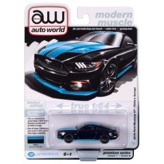 1:64 Масштабная модель Auto World 2015 Ford Mustang GT Petty’s Garage Gloss Black