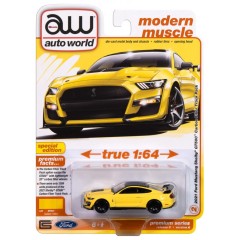 1:64 Масштабная модель Auto World 2021 Ford Mustang Shelby GT500 Grabber Yellow