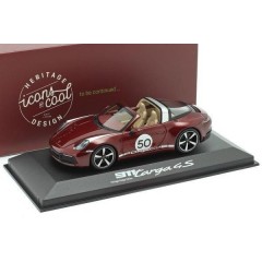 1:43 Масштабная модель PORSCHE 911 Targa 4S (992) #50 Heritage Design Edition 2020 Red Metallic