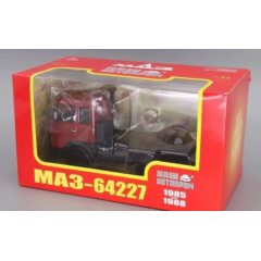 1:43 Масштабная модель МАЗ 64227 седельный тягач, бордовый