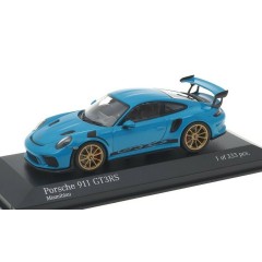 1:43 Масштабная модель Porsche 991 II GT3 RS - 2018 (miami blue / golden wheels)