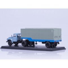 1:43 Масштабная модель ЗИЛ-130В1 (ранняя облицовка) с полуприцепом ОДАЗ-794