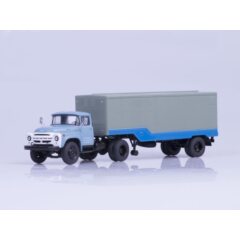 1:43 Масштабная модель ЗИЛ-130В1 (ранняя облицовка) с полуприцепом ОДАЗ-794