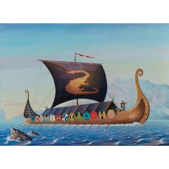 1:72 Сборная модель Корабль викингов с экипажем