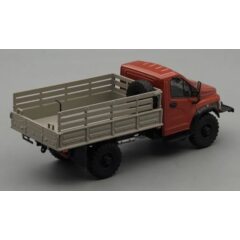 1:43 Масштабная модель ГАЗон C41A23 бортовой, красно-коричневый / серый