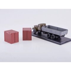 1:43 Масштабная модель КРАЗ-257Б1 бортовой с контейнерами