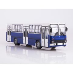 1:43 Масштабная модель Автобус Икарус-260 планетарные двери (серо-синий)
