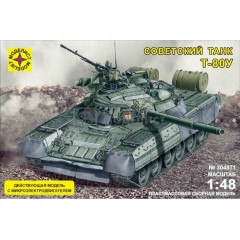 1:48 Сборная модель танк-80У с микроэлектродвигателем