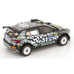 1:18 Масштабная модель SKODA Fabia RS Rally2 #20 "Monster - Toksport WRT" Solberg/Edmondson 7 место Rally Kenya 2024