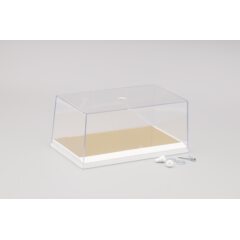 Бокс белый подиум золотое покрытие (155 х 90 х 70 мм)