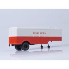 1:43 Масштабная модель Прицеп МАЗ-5217, бело-красный
