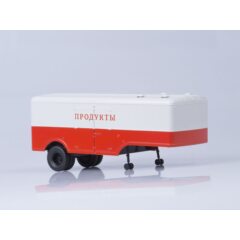 1:43 Масштабная модель Прицеп МАЗ-5217, бело-красный