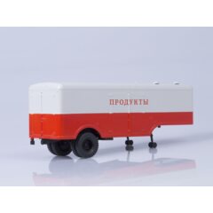 1:43 Масштабная модель Прицеп МАЗ-5217, бело-красный
