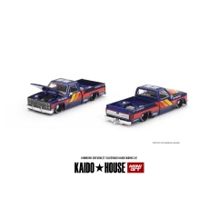 1:64 Масштабная модель Mini GT Chevrolet Silverado KAIDO WORKS V2 Pickup Truck Blue