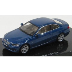 1:43 Масштабная модель BMW 3 Series Coupe 2007 (Montego Blue Metallic) с открывающимся капотом