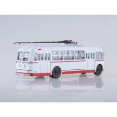 1:43 Масштабная модель Троллейбус КТБ-4, бело-красный