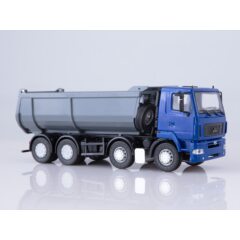 1:43 Масштабная модель МАЗ-6516 самосвал, U-образный кузов (синий/серый)