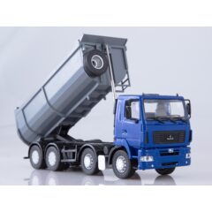 1:43 Масштабная модель МАЗ-6516 самосвал, U-образный кузов (синий/серый)
