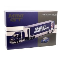 1:64 Масштабная модель MINI GT Western Star 49X with Racing Transporter and Shelby GT500 SE Widebody Ford Performance Blue Metallic