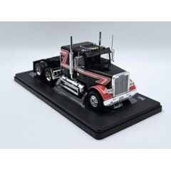 1:43 Масштабная модель седельный тягач FREIGHTLINER FLC 120 64 T со спальником 1977 Black/Red