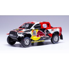 1:43 Масштабная модель TOYOTA GR DKR Hilux T1+ #201 "Toyota Gazoo Racing Red Bull" Al-Attiyah/Baumel победитель Rally Dakar 2022