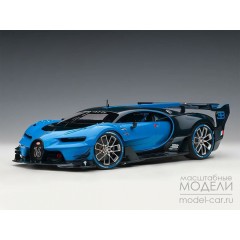 1:18 Масштабная модель Bugatti Vision Gran Turismo - 2015 (light blue race/blue carbon)