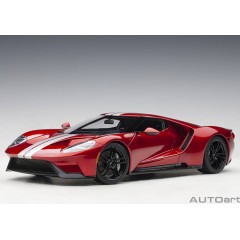 1:18 Масштабная модель Ford GT - 2017 (red with silver stripes)