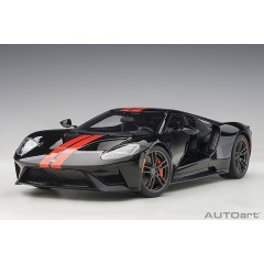 1:18 Масштабная модель Ford GT - 2017 (shadow black/orange stripes)