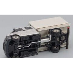 1:43 Масштабная модель ГАЗель NEXT A22R33 бортовой с тентом и обтекателем, серебристый