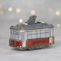 Елочная игрушка "Ретро Трамвай - Ленинград" красный