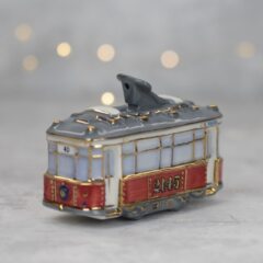 Елочная игрушка "Ретро Трамвай - Ленинград" красный